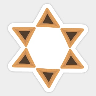 Purim holiday flat design icons of hamantashs in star of david shape Sticker